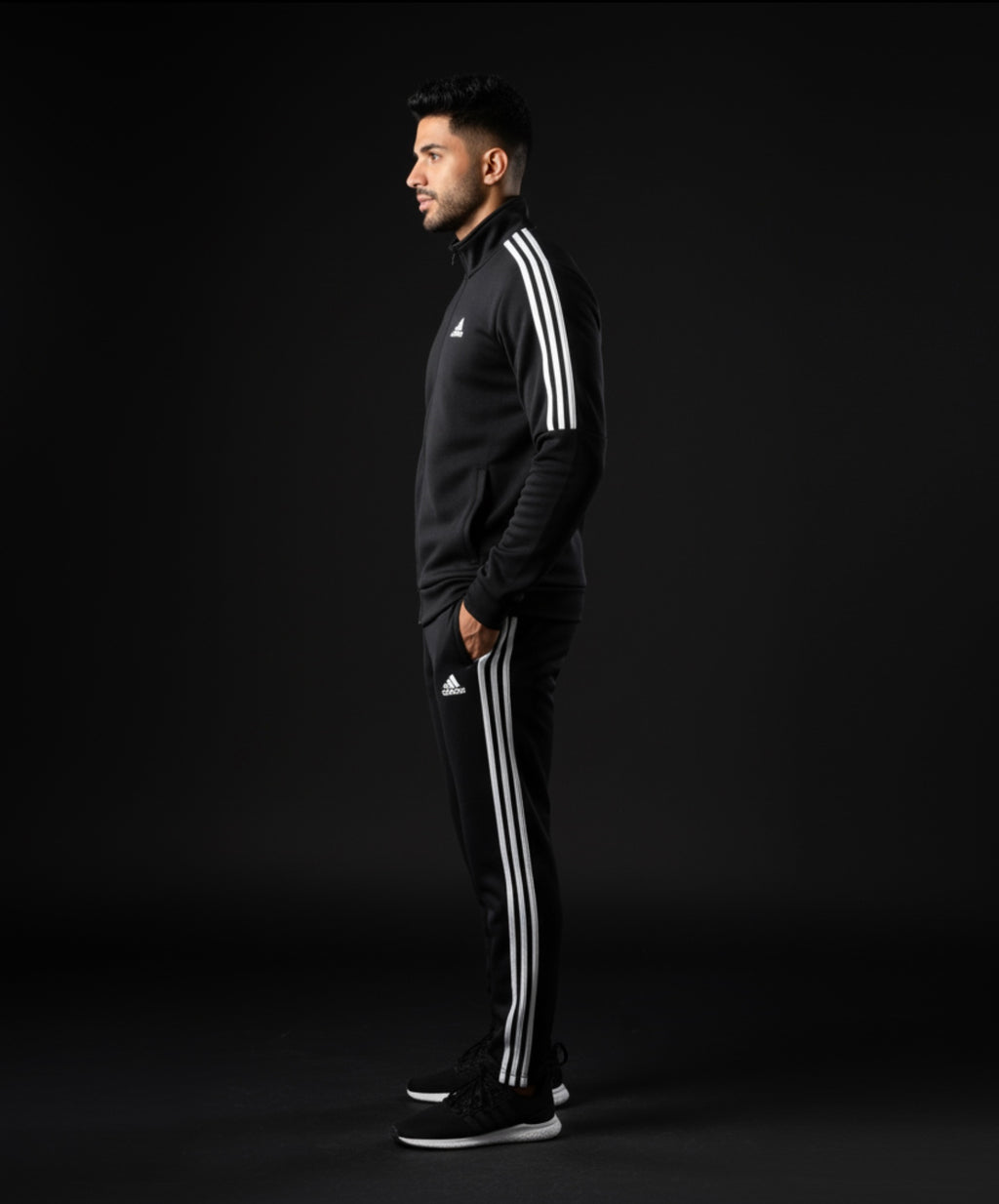 Haziq Performance Black Tracksuit | Premium Fleece Running & Lifestyle Set