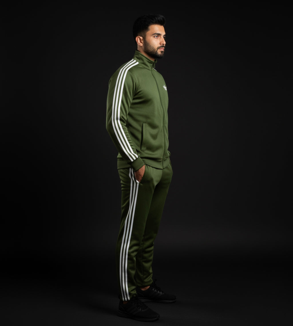 Haziq Performance Green Tracksuit | Fleece Running & Lifestyle Set