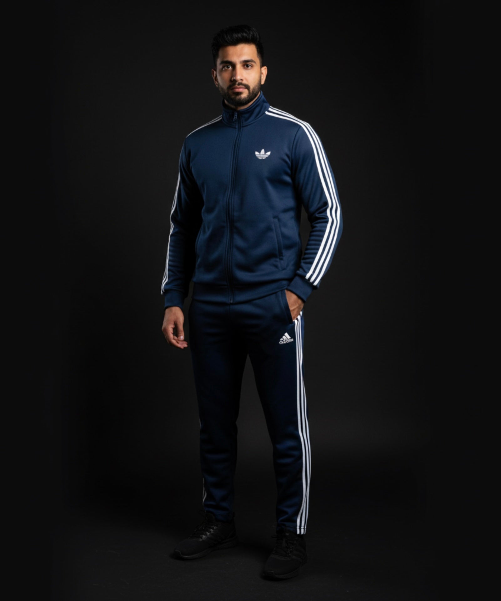 Haziq Performance Blue Tracksuit | Fleece Running & Lifestyle Set