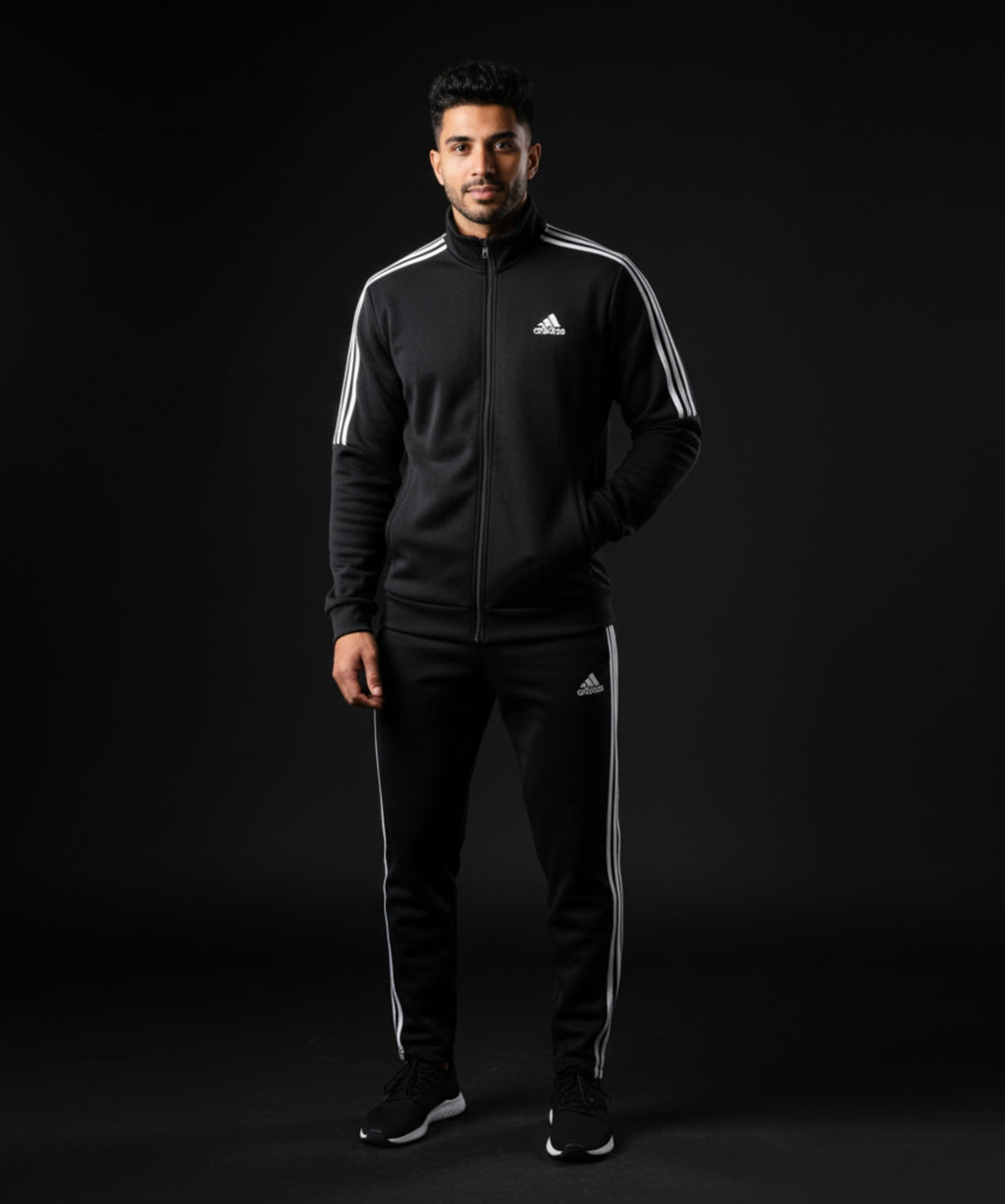Haziq Performance Black Tracksuit | Premium Fleece Running & Lifestyle Set